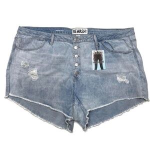 Rewash Distress Button Fly Shorts Size 26